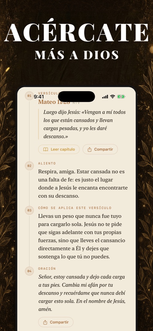 Walk With Jesus explicando qué significa un versículo para tu entrada del diario, con una palabra de aliento y una oración